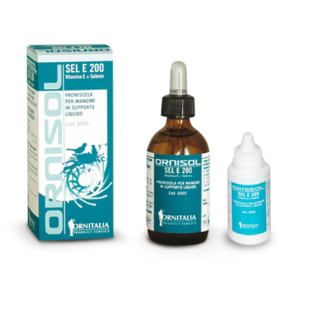 Suplimente si Vitamine - Ornisol SEL E 200- Ornitalia -sprijină reproducerea, imunitatea și sănătatea generală.