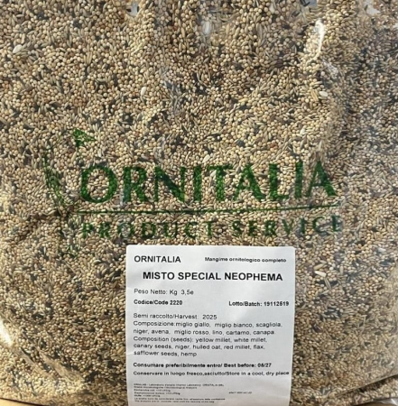 Seminte si hrana pentru pasari-Hrana pentru canari si pasari exotice - Amestec Seminte Ornitalia pentru Papagali Talie Mica Neophema  Hrana Nutritiva si Echilibrata 3,5kg