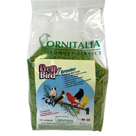 Seminte si hrana pentru pasari exotice - hrană extrudată reproducere canari și carduelide Ornitalia Breeder Mini Green Yellow 1kg