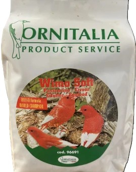 Seminte si hrana pentru pasari-Hrana pentru canari si pasari exotice - Pastoncino Ornitalia Wimo Soft Red pentru canari 1kg-hrana moale pentru culoare si reproducere
