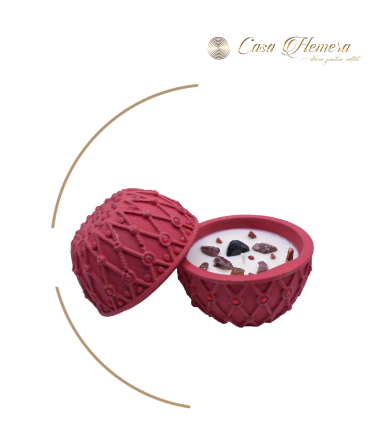 Lumânare Hera cu Onix, Granat Roșu, Red Jasper