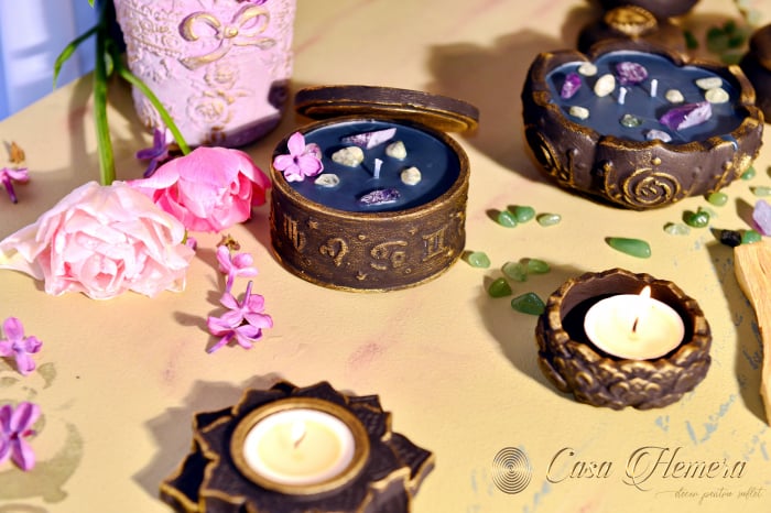 Lumânări handmade cu cristale