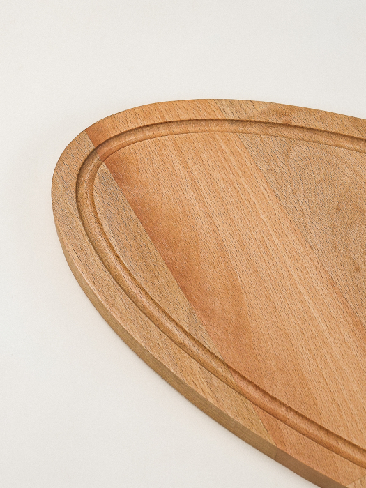 Platou Oval Mare de Servire Brânzeturi Vasteras din Lemn de Fag – Design Elegant, 45 cm [3]