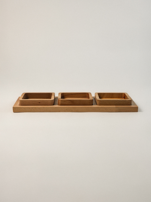 Platou pentru Gustări cu 3 Compartimente Alta din Lemn de Fag – Ideal pentru Servire Elegantă [2]