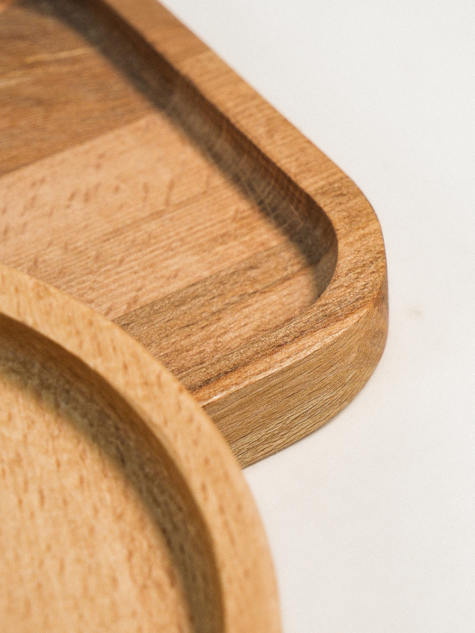 Set 4 Platouri pentru Gustări Fjord din Lemn de Fag – 2 Rotunde & 2 Pătrate, Design Minimalist [4]