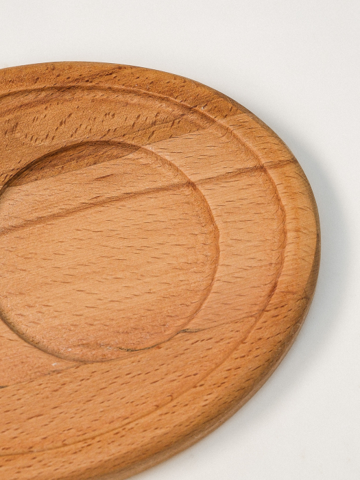 Platou de Servire Cafea Oslo din Lemn de Fag – Suport Compact pentru Ceașcă, 13x11 cm [3]