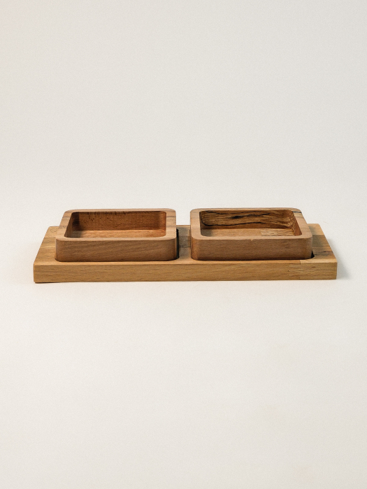 Platou pentru Gustări cu 2 Compartimente Lundby din Lemn de Fag – Design Natural și Compact, 25 cm [2]