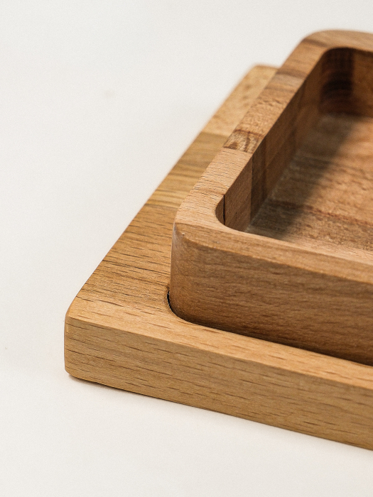 Platou pentru Gustări cu 2 Compartimente Lundby din Lemn de Fag – Design Natural și Compact, 25 cm [3]