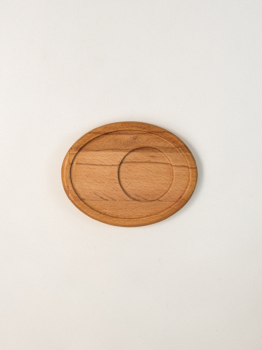 Platou de Servire Cafea Oslo din Lemn de Fag – Suport Compact pentru Ceașcă, 13x11 cm [2]