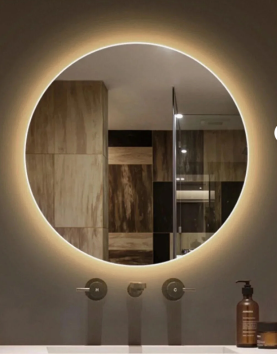Chiuvetă LED cu diametru de 70 cm, baie, oglindă de perete [3]