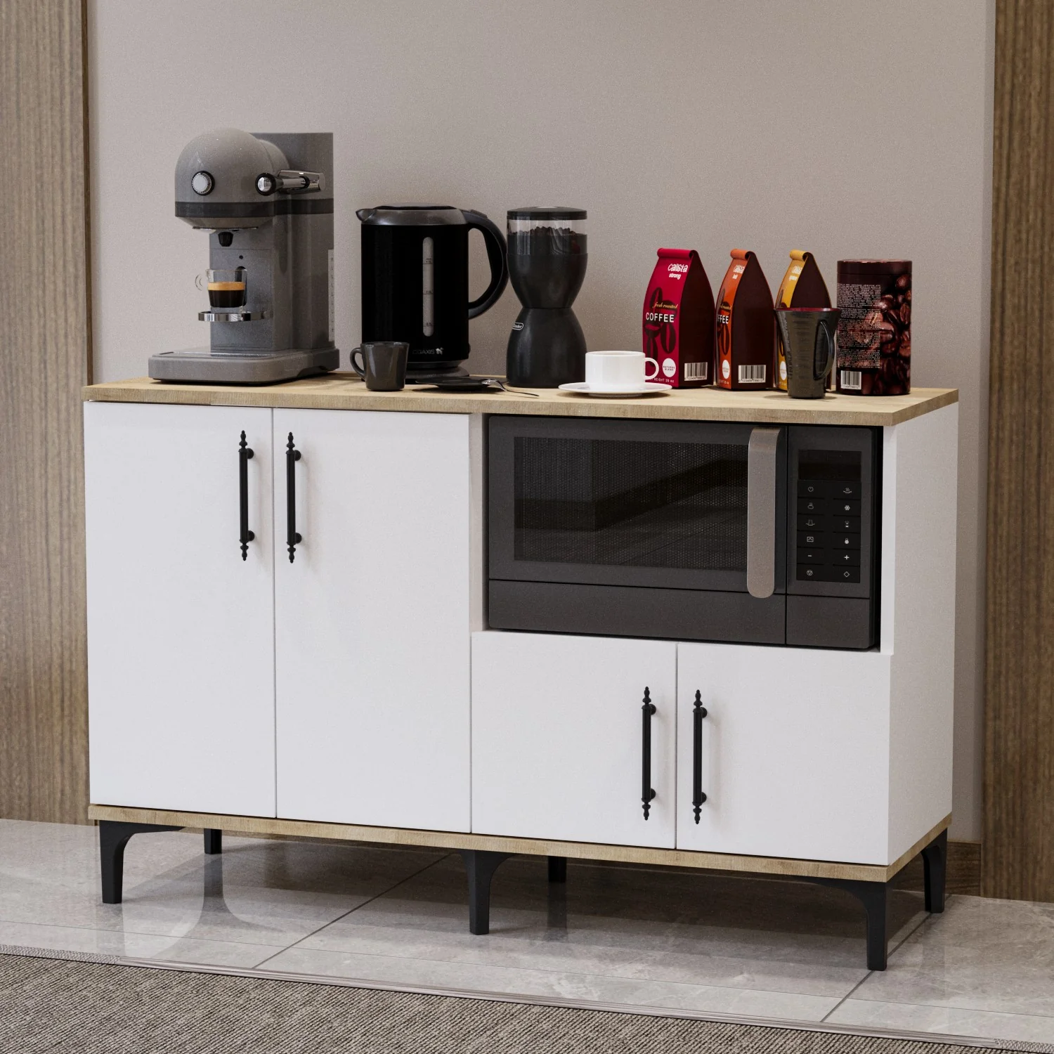 Dulap de Colț pentru Cafea Casa Modern – Eleganță și Funcționalitate într-un Design Compact [3]
