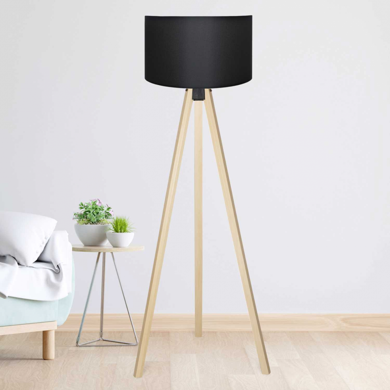 Lampa de podea Casa Modern trepied lemn design modern E27 [2]