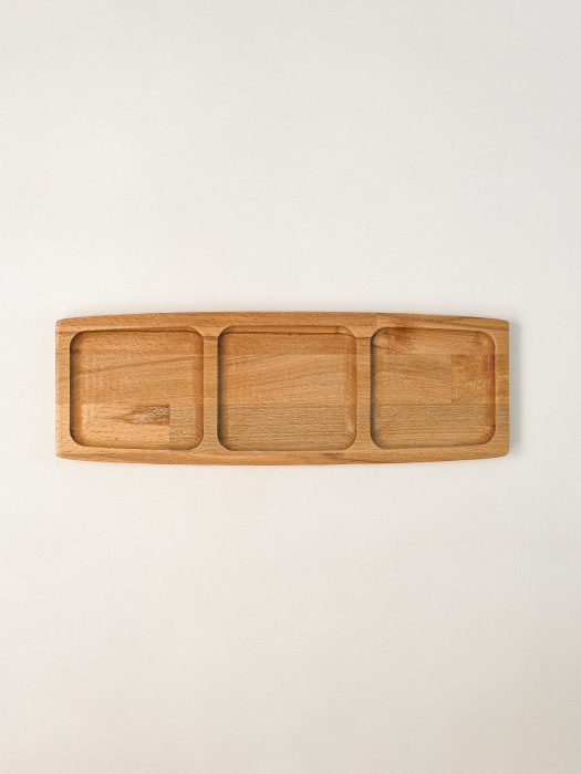 Platou pentru Gustări cu 3 Compartimente Alesund din Lemn de Fag – Design Natural și Elegant [2]