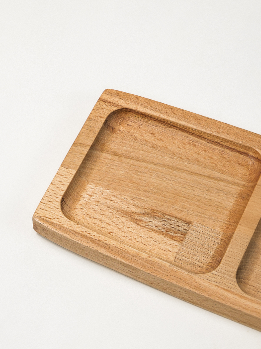 Platou pentru Gustări cu 3 Compartimente Alesund din Lemn de Fag – Design Natural și Elegant [3]