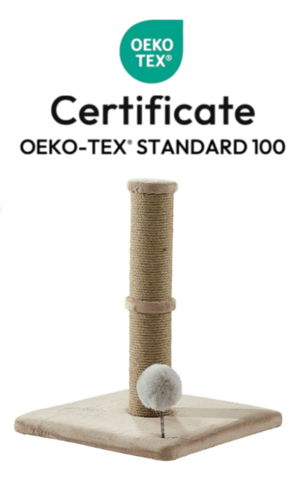 Stâlp de zgâriat pentru pisici Katre de calitate luxoasă și jucărie cu pompon [2]