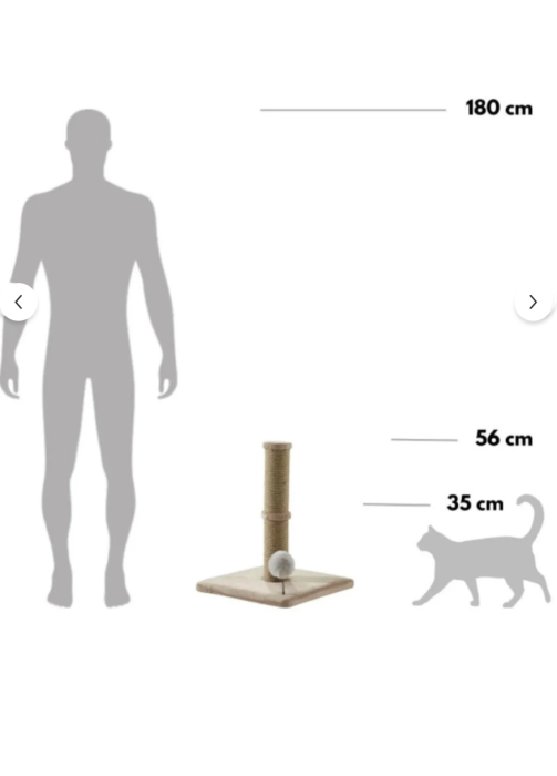 Stâlp de zgâriat pentru pisici Katre de calitate luxoasă și jucărie cu pompon [4]