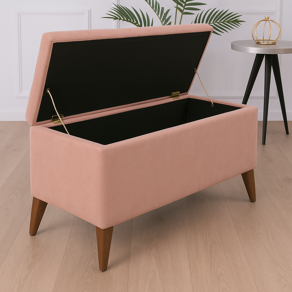 Taburet Chester cu Depozitare Roze [2]