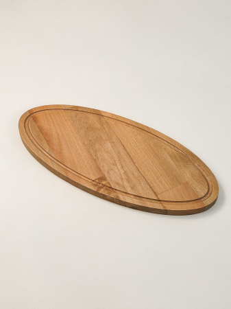 Echipamente de bucătărie - Platou Oval Mare de Servire Brânzeturi Vasteras din Lemn de Fag – Design Elegant, 45 cm