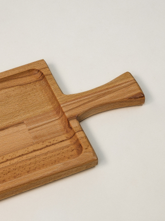 Platou de Servire cu Mâner Visby din Lemn de Fag – Placă Mare de Servit, 47x18 cm [2]