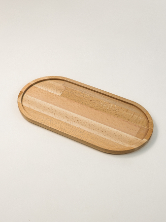 Echipamente de bucătărie - Platou Oval de Servire Larvik din Lemn de Fag – Design Elegant, 40x20 cm