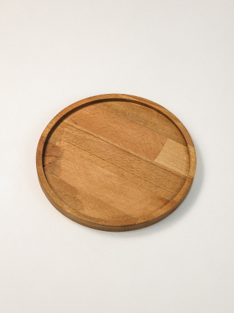 Echipamente de bucătărie - Farfurie Decorativă Rotundă Haugen din Lemn de Fag – Design Natural și Versatil, 22 cm