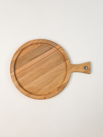 Platou Rotund pentru Pizza și Brânzeturi Nykop din Lemn de Fag – Placă de Servire Elegantă, 38 cm [1]