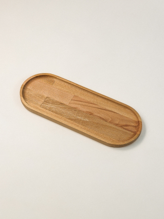 Echipamente de bucătărie - Farfurie/Platou Oval Narvik din Lemn de Fag – Design Natural și Elegant, 38x15 cm