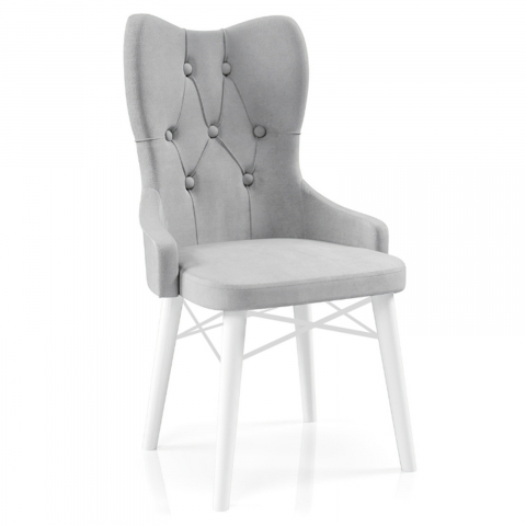 Mobilier - Babyface Majestic Scaun Gri - Scaun Elegant și Confortabil din Lemn pentru Interior