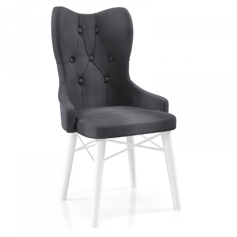 Mobilier - Babyface Majestic Scaun Gri Închis - Scaun Elegant și Durabil din Lemn pentru Interior