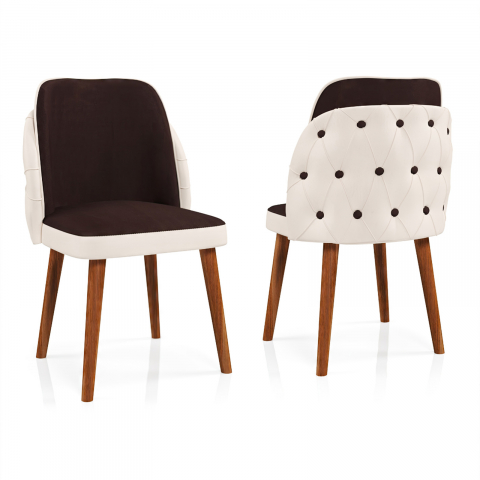 Set Masă și Scaune Babyface Royale Maro-Crem - Mobilier Elegant și Pliabil pentru Spații Mici [2]