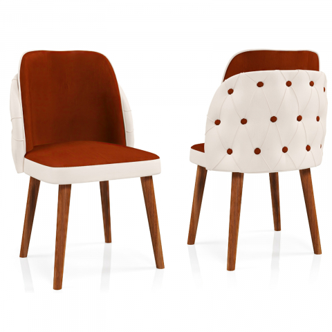 Scaun - Scaunul Royale Caramida-Crem: Eleganță și Confort pentru Fiecare Spațiu