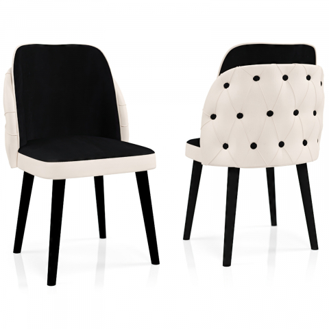 Scaun - Scaunul Royale Negru-Crem: Eleganță și Confort pentru Fiecare Spațiu