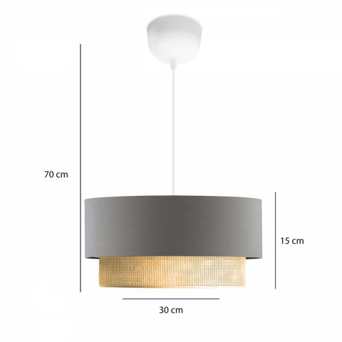 Casa Modern Aviză Sarkıt Bohemă din Țesătură Gri - Eleganță și Atmosferă Plăcută pentru Casa Ta - CMD-3324 [3]