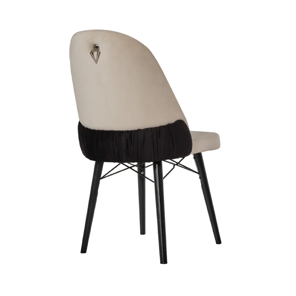 Mese - Scaun - Casa Modern Scaun Colezyon Crem Negru - Stil Rafinat și Rezistență Remarcabilă