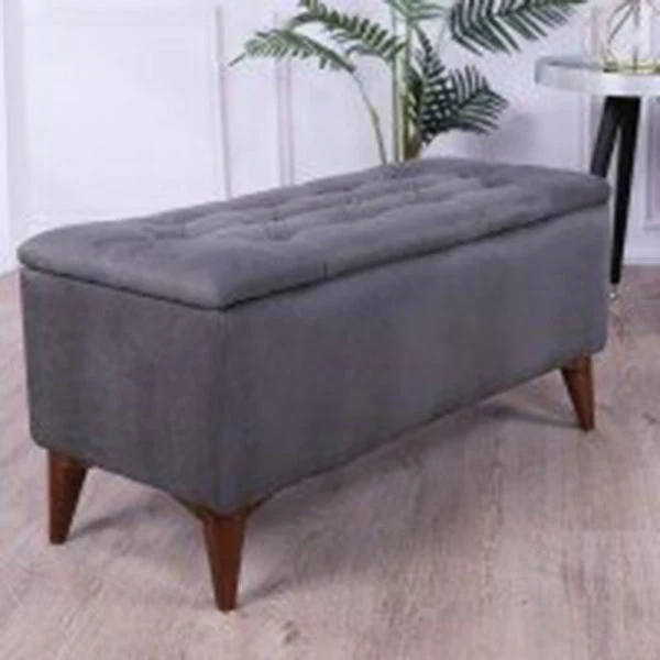 Mese - Scaun - Casa Modern Taburet Chester cu Depozitare Gri Antracit - Eleganță și Funcționalitate Într-un Format Compact