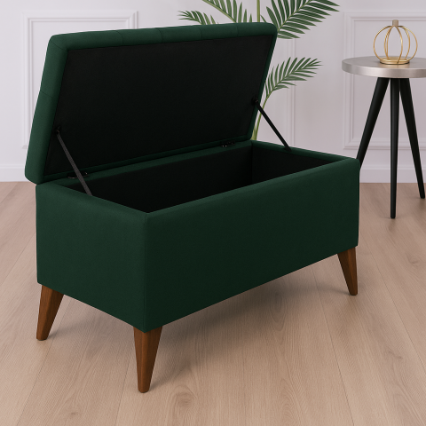 Casa Modern Taburet Chester Verde cu Spațiu de Depozitare [1]