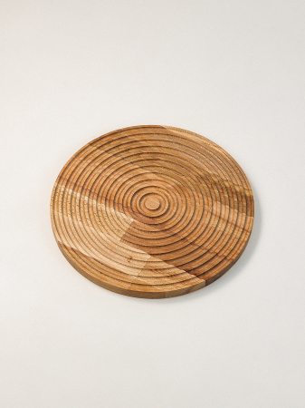 Dekoracia - Farfurie Decorativă Rotundă Lillesand din Lemn de Fag – Eleganță Naturală, 28 cm