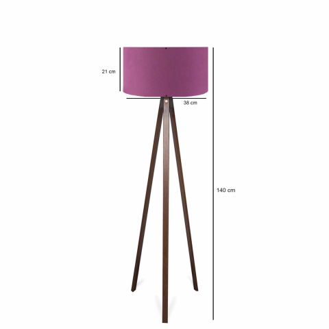 Lampa de podea Casa Modern CMD2955 corp masiv abajur textil mov design modern E27 [2]