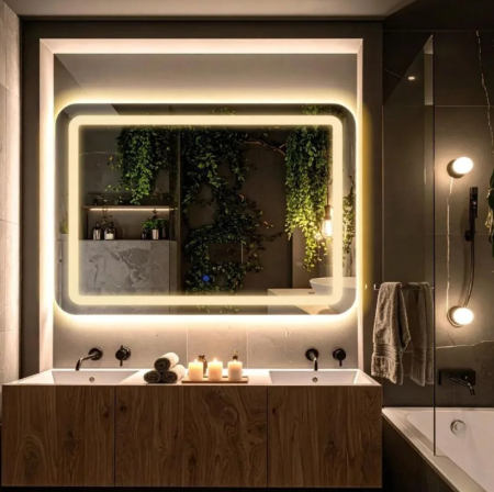 Oglindă - Oglindă de Baie 80x60 cm cu Lumină LED – Model Decorativ Premium