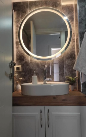 Oglindă - Oglindă de baie cu LED albă, 70 cm, oglindă de baie cu iluminare LED