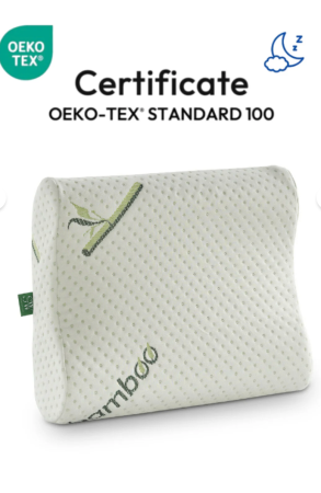 Perne - Pernă ortopedică vâscoasă cu suport medical pentru gât, cu husă din bambus, cu două fețe, 51x41x13