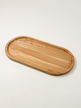 Echipamente de bucătărie - Platou de Servire Oval Arvika din Lemn de Fag – Design Elegant și Natural, 37 cm
