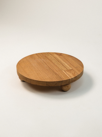 Dekoracia - Stand Rotund din Lemn de Fag cu Picioare  – Design Elegant și Minimalist