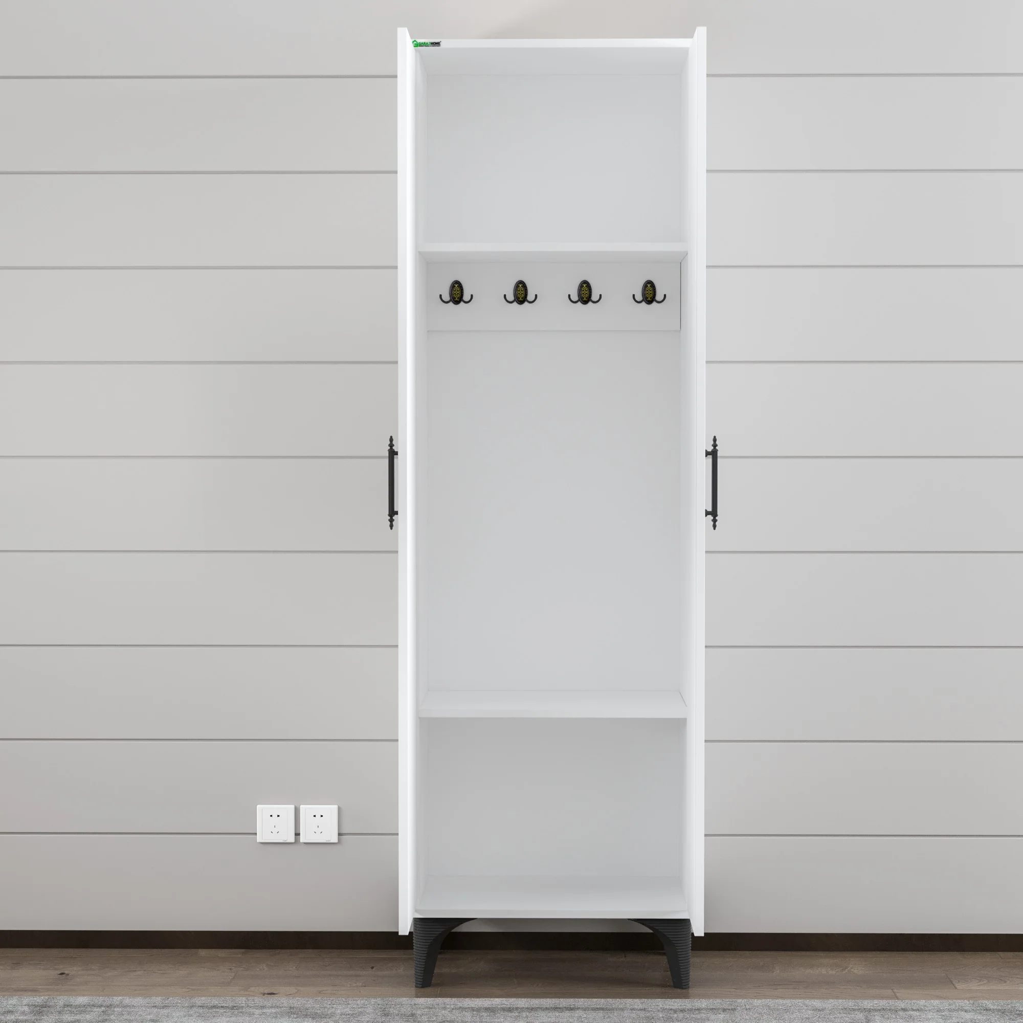 Dulapuri - Vestiar Suspendat Alb Lucios - Mobilier Modern și Practic din PAL Premium