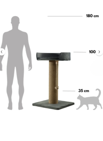 Zgâriator de lux Skye pentru pisici, jucărie din frânghie, zonă de odihnă cu pernă [2]