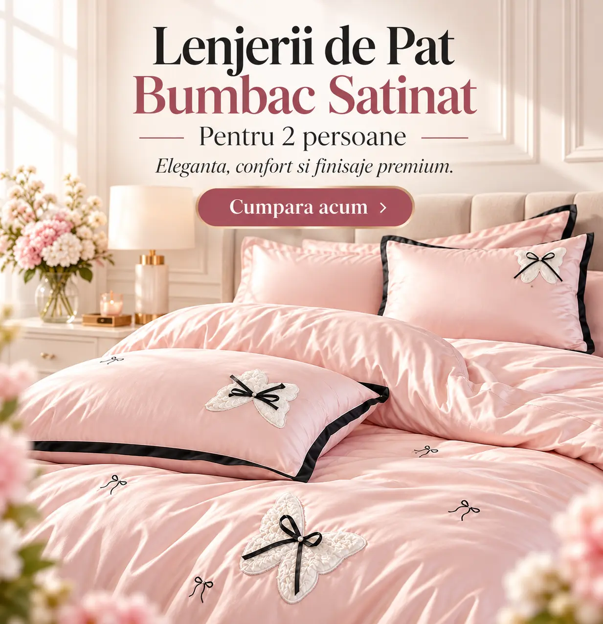 Lenjerii de pat bumbac satinat 2 persoane - Mobile