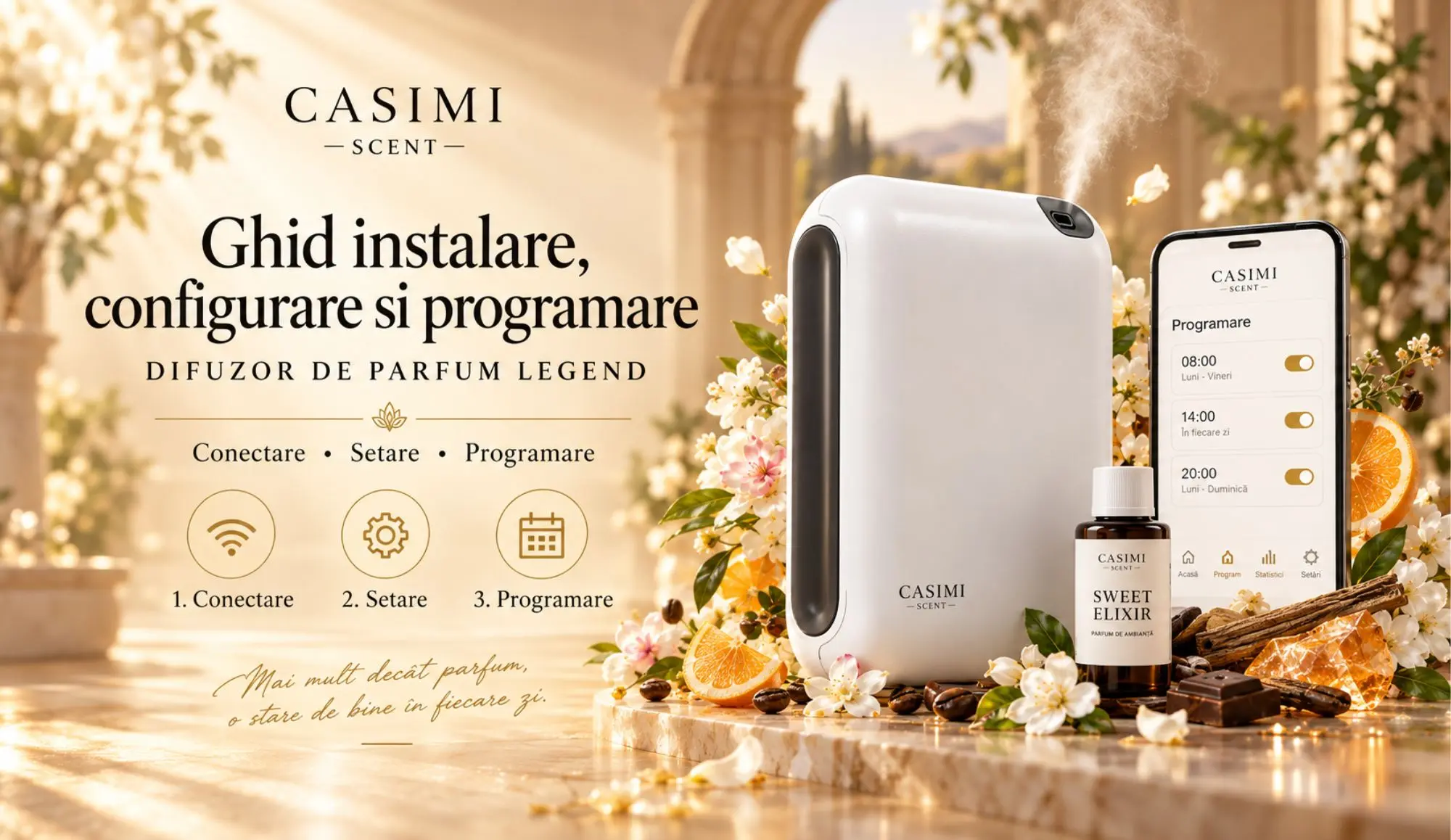 Ghid configurare difuzor parfum Legend