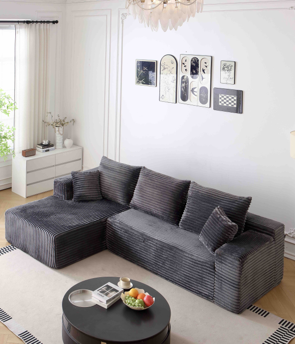 Canapea Premium Modulara Linea - HD Foam Gri [1]