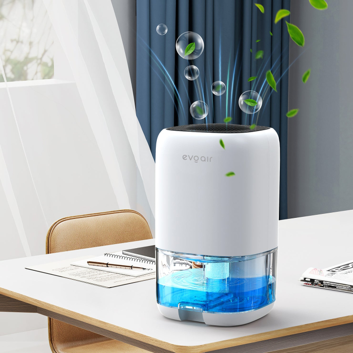 Dezumidificator aer Evoair HUMIX300, 300ml/24h, Silentios, Lumina Ambientală în 7 culori, Rezervor 1l, Alb [8]