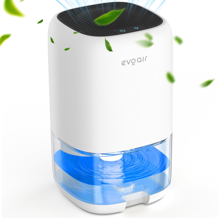 Dezumidificator aer Evoair HUMIX300, 300ml/24h, Silentios, Lumina Ambientală în 7 culori, Rezervor 1l, Alb [2]